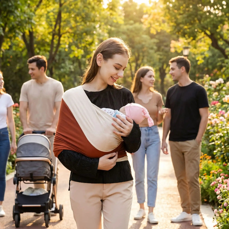 porte bébé écharpe bonding nomade maman au parc