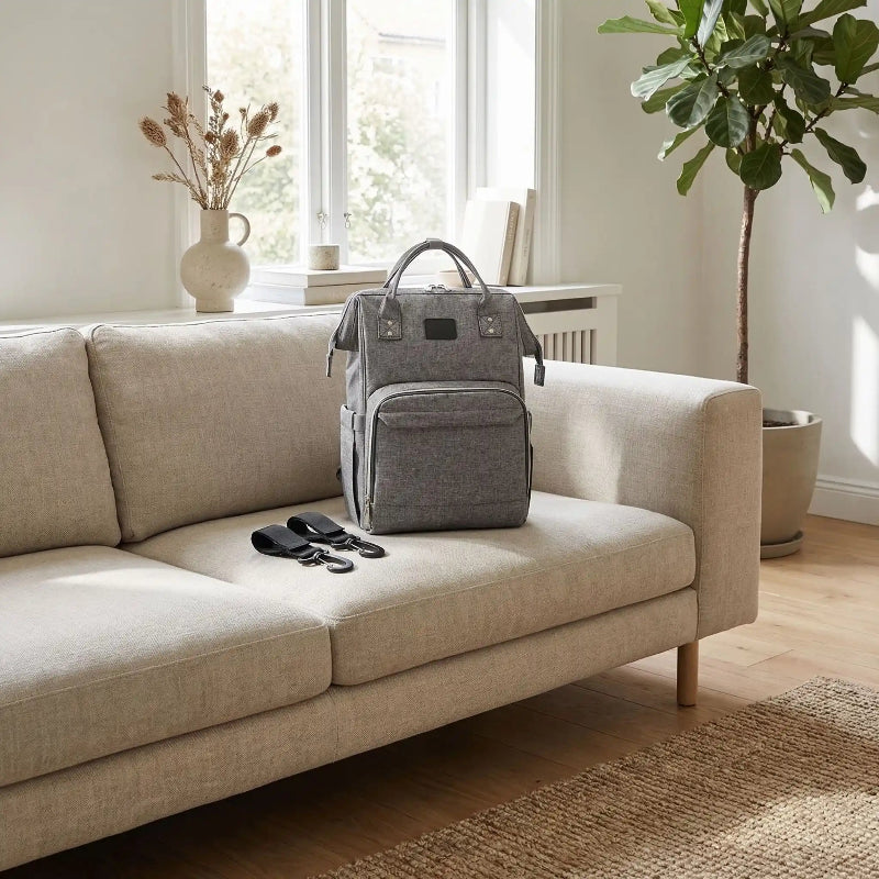 sac à langer multifonction elegant gris