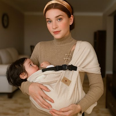 bébé allongeant dans echarpe de portage confort premium