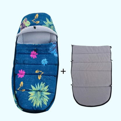 chancelière poussette cocoonia bleue florale couette amovible