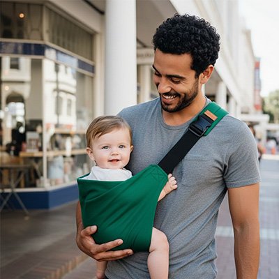 echarpe de portage bebe mamanlune papa fier de bebe