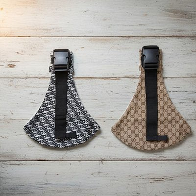 Écharpe de portage bébé noire et brune