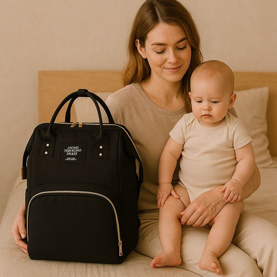  sac à langer bébé élégance maternelle assis sur maman